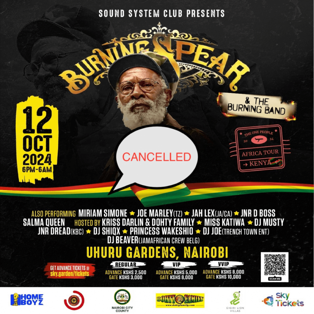 Burning Spear Concert in Kenya Cancelled